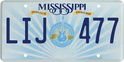 MS license plate LIJ477