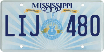 MS license plate LIJ480
