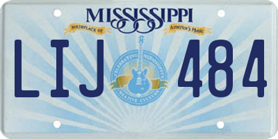 MS license plate LIJ484