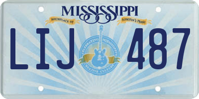 MS license plate LIJ487