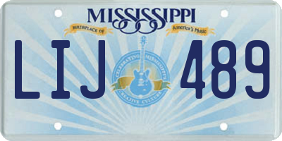 MS license plate LIJ489