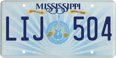 MS license plate LIJ504