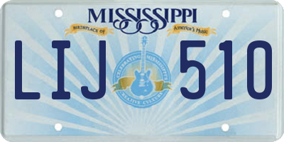 MS license plate LIJ510
