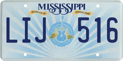 MS license plate LIJ516