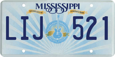 MS license plate LIJ521
