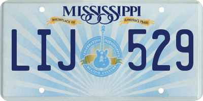 MS license plate LIJ529
