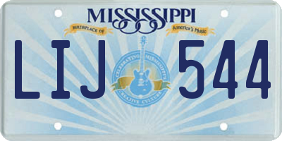 MS license plate LIJ544