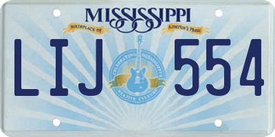 MS license plate LIJ554