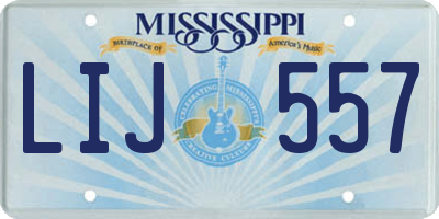 MS license plate LIJ557