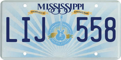 MS license plate LIJ558