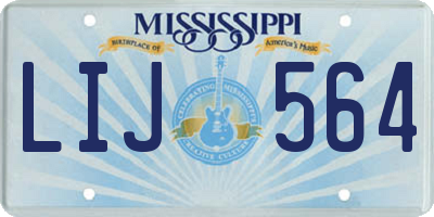 MS license plate LIJ564