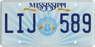 MS license plate LIJ589