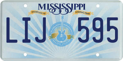 MS license plate LIJ595