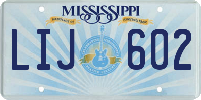 MS license plate LIJ602