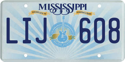 MS license plate LIJ608