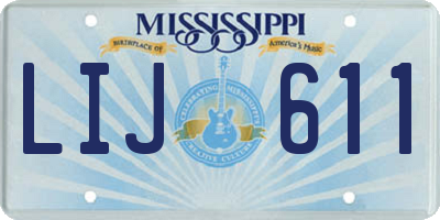 MS license plate LIJ611