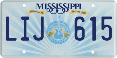 MS license plate LIJ615