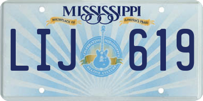 MS license plate LIJ619