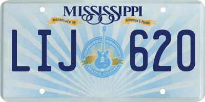 MS license plate LIJ620