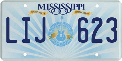 MS license plate LIJ623