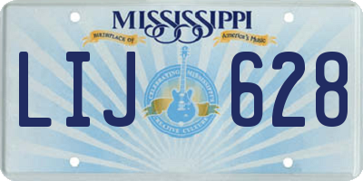 MS license plate LIJ628