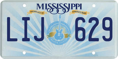 MS license plate LIJ629