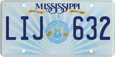 MS license plate LIJ632