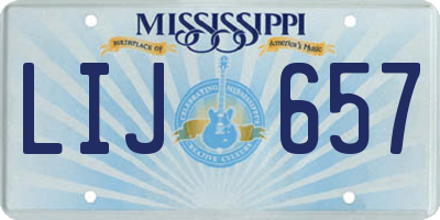MS license plate LIJ657