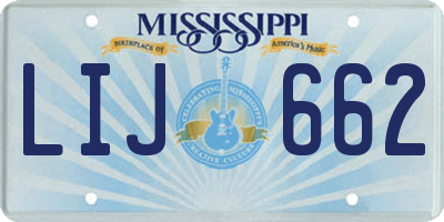 MS license plate LIJ662