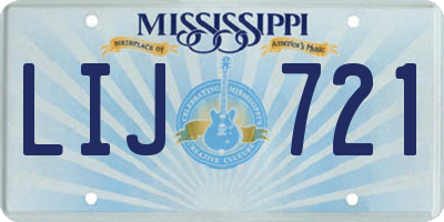 MS license plate LIJ721