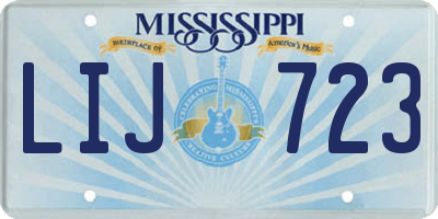 MS license plate LIJ723
