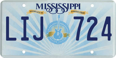 MS license plate LIJ724