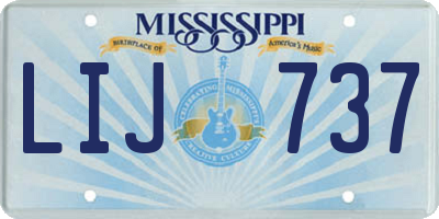 MS license plate LIJ737