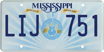 MS license plate LIJ751