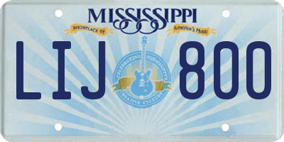 MS license plate LIJ800