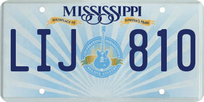 MS license plate LIJ810