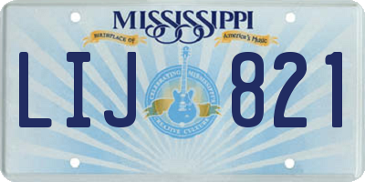 MS license plate LIJ821