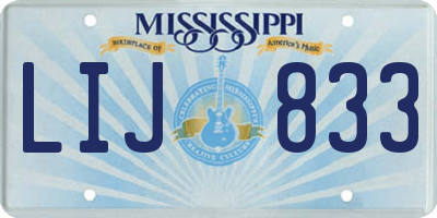 MS license plate LIJ833