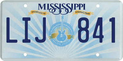 MS license plate LIJ841