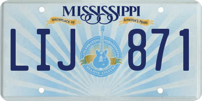 MS license plate LIJ871