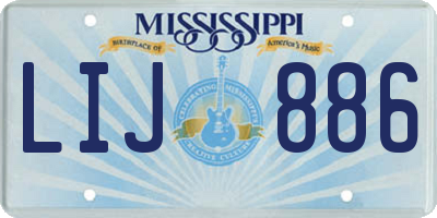 MS license plate LIJ886