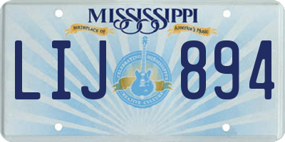 MS license plate LIJ894