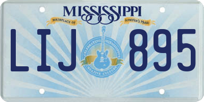 MS license plate LIJ895