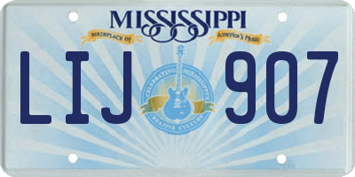 MS license plate LIJ907