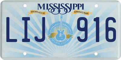 MS license plate LIJ916