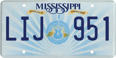 MS license plate LIJ951
