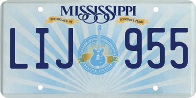 MS license plate LIJ955