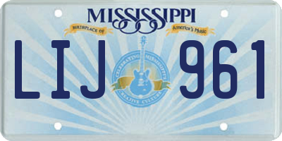 MS license plate LIJ961