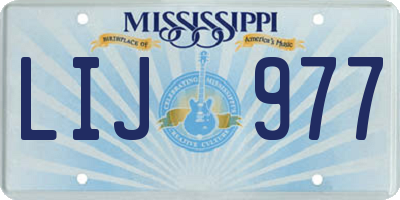 MS license plate LIJ977