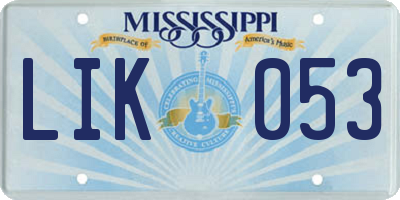 MS license plate LIK053